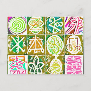 Carte Postale 12 Signes de guérison Reiki n Karuna V14