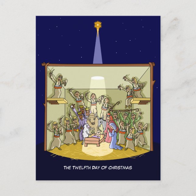 Carte postale 12e jour de Noël (12 tambours) (Devant)