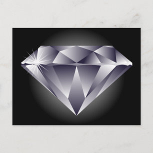 Carte Postale 1307552490_Vector_Clipart diamant argenté noir