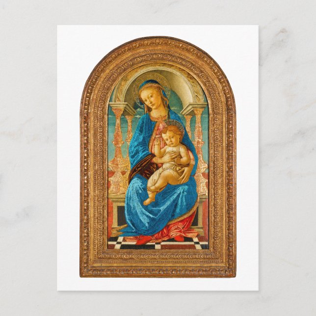 Carte Postale 1470 Botticelli Vierge à l'Enfant Enthronisée  (Devant)