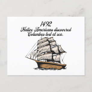 Carte Postale 1492 Columbus découvert perdu en mer