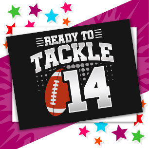 Carte Postale 14 Ans Tackle Football Party 14e anniversaire