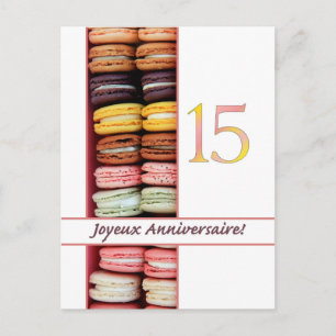 Carte Postale 15e anniversaire de France à Macaron-Joyeux Annive