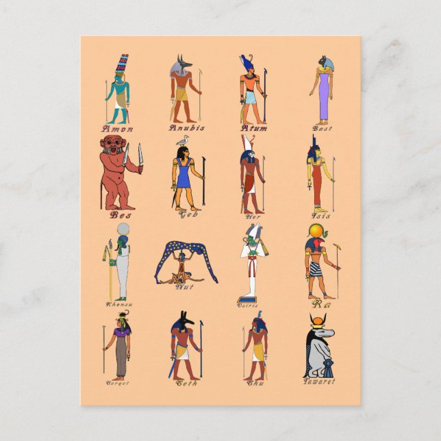 Carte Postale 16 dieux (Devant)