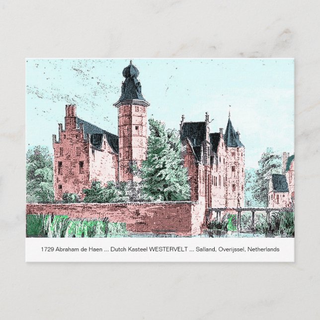 Carte Postale 1729 A. de Haen Dutch Kasteel WESTERVELT Postcard (Devant)