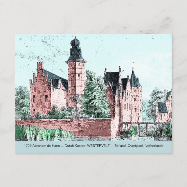 Carte Postale 1729 A. de Haen Néerlandais Kasteel WESTERVELT Car (Devant)