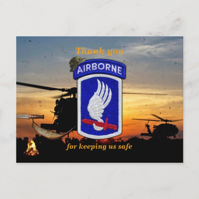 Carte Postale 173e parachutisme aérien de soldats (Devant)