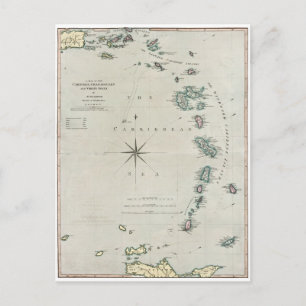 Carte Postale 1789 Îles des Caraïbes