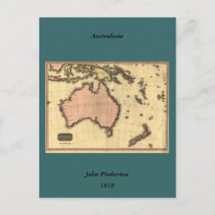 Carte Postale 1818 Australasia Map - Australia, Nouvelle-Zélande