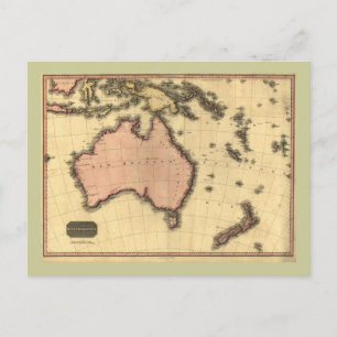 Carte Postale 1818 Australasia Map - Australia, Nouvelle-Zélande