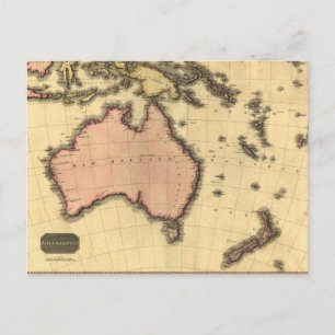 Carte Postale 1818 Australasia Map - Australia, Nouvelle-Zélande