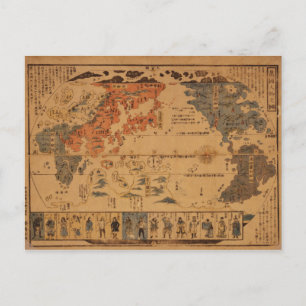 Carte Postale 1850 Bankoku jinbutsu no zu Peuple de nombreuses n