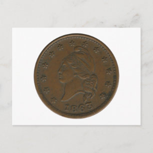 Carte Postale 1863 Civil War Token