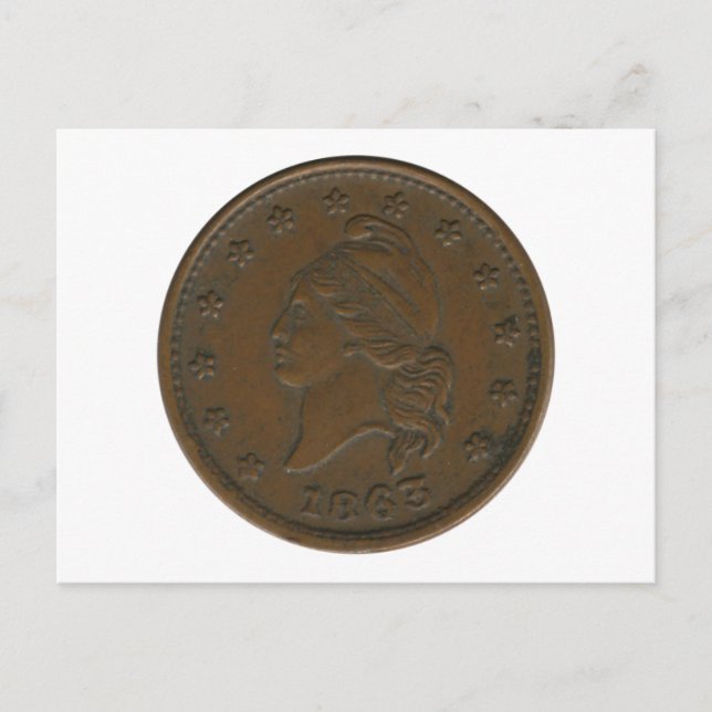 Carte Postale 1863 Civil War Token (Devant)