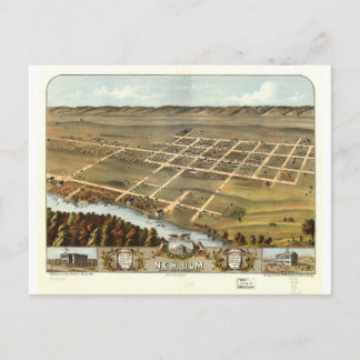 Carte Postale 1870 Nouveau Ulm, MN Birds Eye View