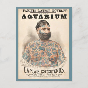 Carte Postale 1880 Capitaine Costentenus homme tatoué