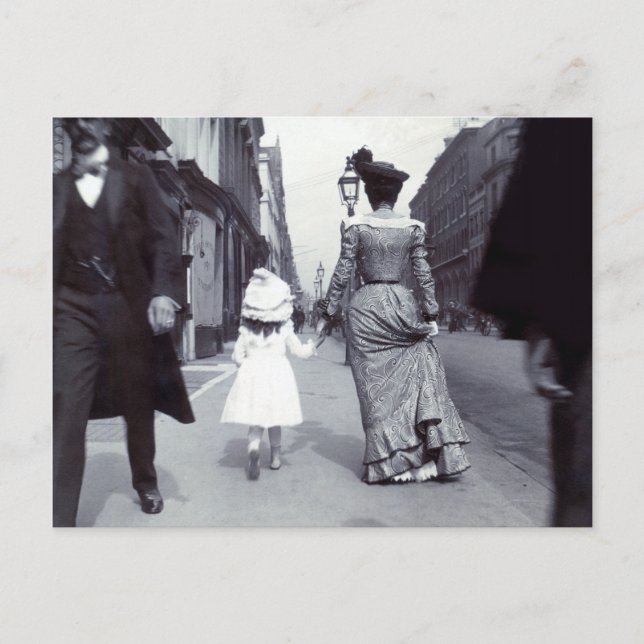 Carte Postale 1880 Mère + Fille à Boston (Devant)