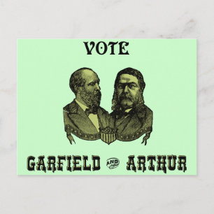 Carte Postale 1880 Vote Garfield et Arthur, green