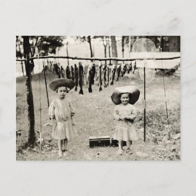 Carte Postale 1890 Filles Pêche (Devant)