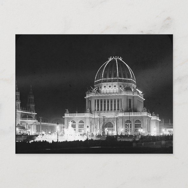 Carte Postale 1893 Columbia Exposition, bâtiment administratif (Devant)