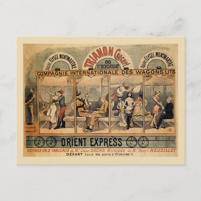 Carte Postale 1896 Orient Express revue musicale Paris (Devant)