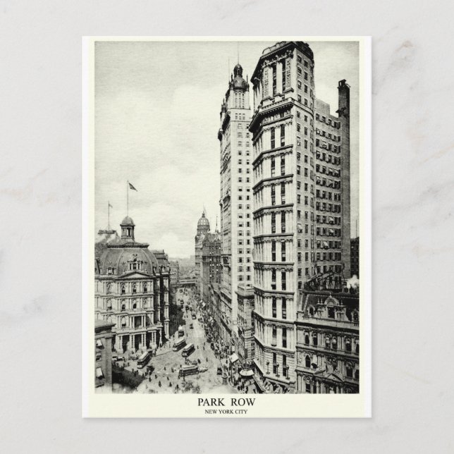 Carte Postale 1898 Park Row, New York (Devant)