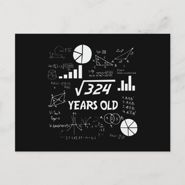 Carte Postale 18 Ans Anniversaire Geeky Math 18e anniversaire Ca (Devant)