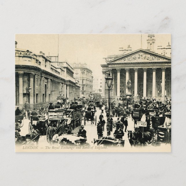 Carte Postale 1900 London Royal Exchange et Bank of England Pos (Devant)