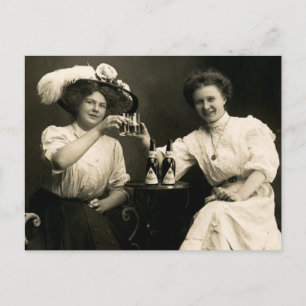 Carte Postale 1905 Beer Drinking Girl Friends