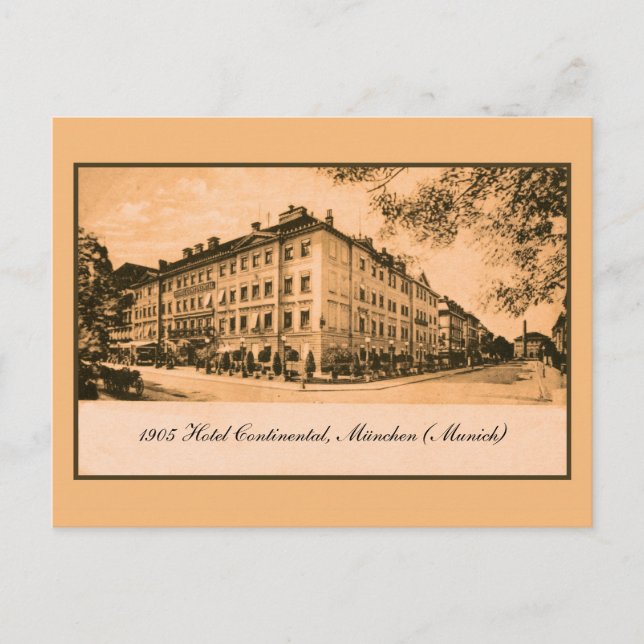 Carte Postale 1905 Hôtel Continental Munich Allemagne (Devant)