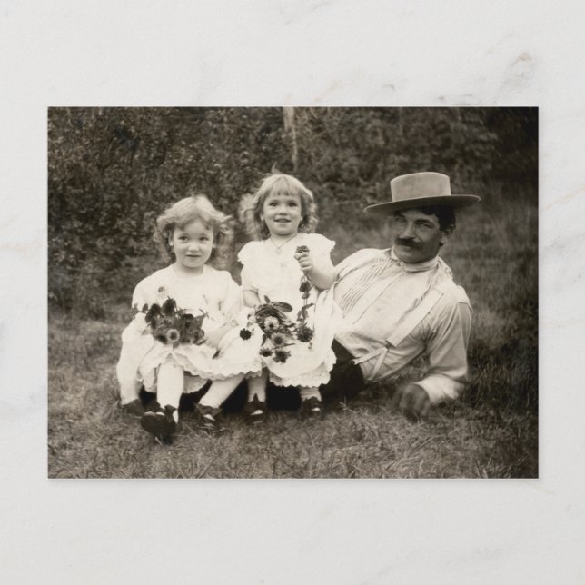 Carte Postale 1905 Un père et ses filles (Devant)