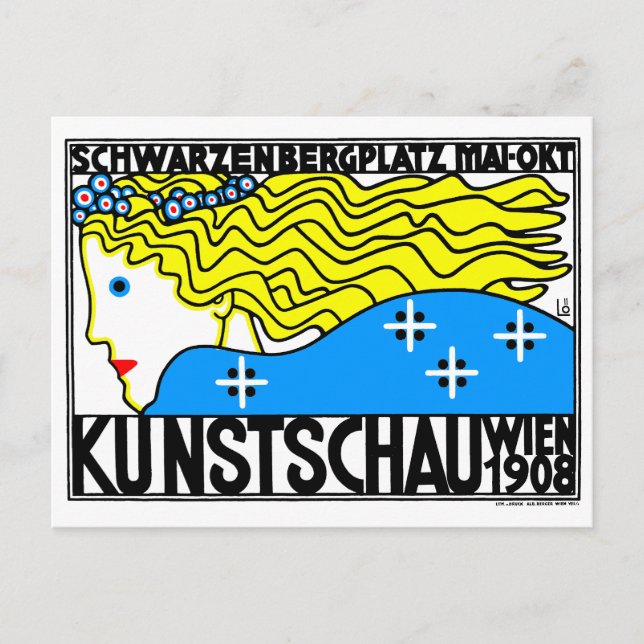 Carte Postale 1908 Vienne Art Nouveau Salon Art Nouveau Maiden (Devant)