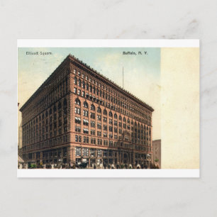 Carte Postale 1909 Vintage Ellicott Carré, Buffalo, NY