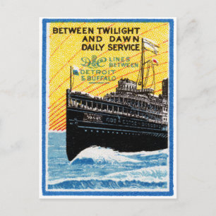 Carte Postale 1910 Détroit à Buffalo Steamship