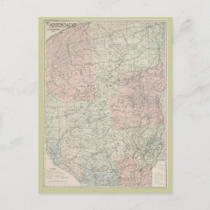 Carte postale 1912 Carte des Adirondacks