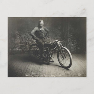 Carte Postale 1914 world record motorcycle race Norton Kansas