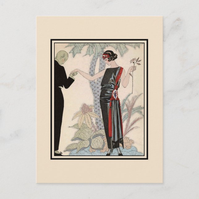 Carte Postale 1920 Dames Mode : Espoir, robe du soir (Devant)