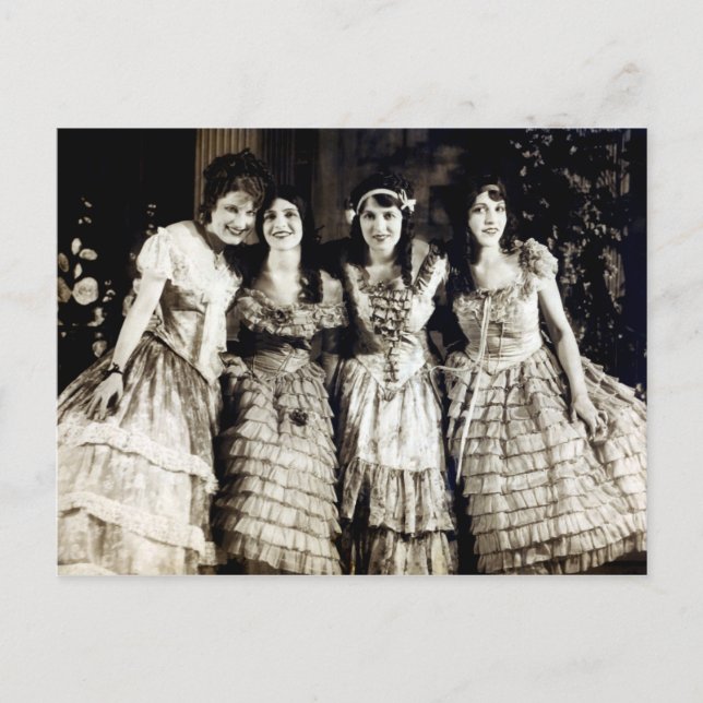 Carte Postale 1920 Filles amies souriantes (Devant)