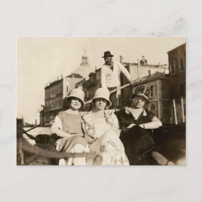 Carte Postale 1921 Filles amies à Venise (Devant)