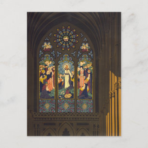 Carte Postale 1923 Affiche D'Une Église Avec Fenêtre En Verre Ti