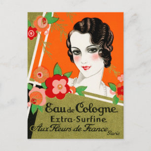 Carte Postale 1925 Fleurs de Paris France Parfum