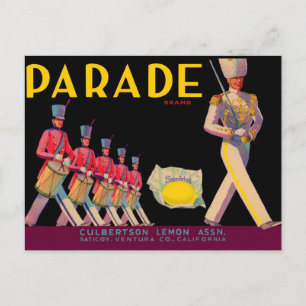 Carte Postale 1930 Parade citron crate étiquette