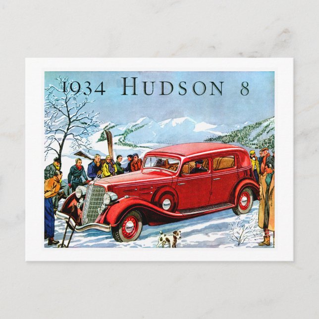 Carte Postale 1934 Hudson 8 Publicité automobile Vintage (Devant)