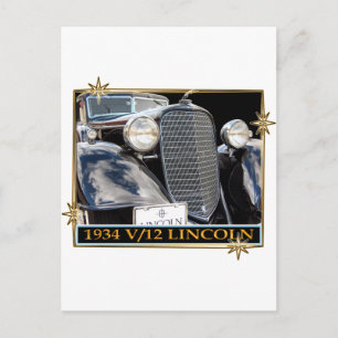 CARTE POSTALE 1934 V-12 LINCOLN