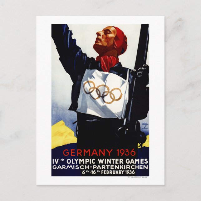 Carte Postale 1936 Olympic Winter Games Advertisement Poster (Devant)