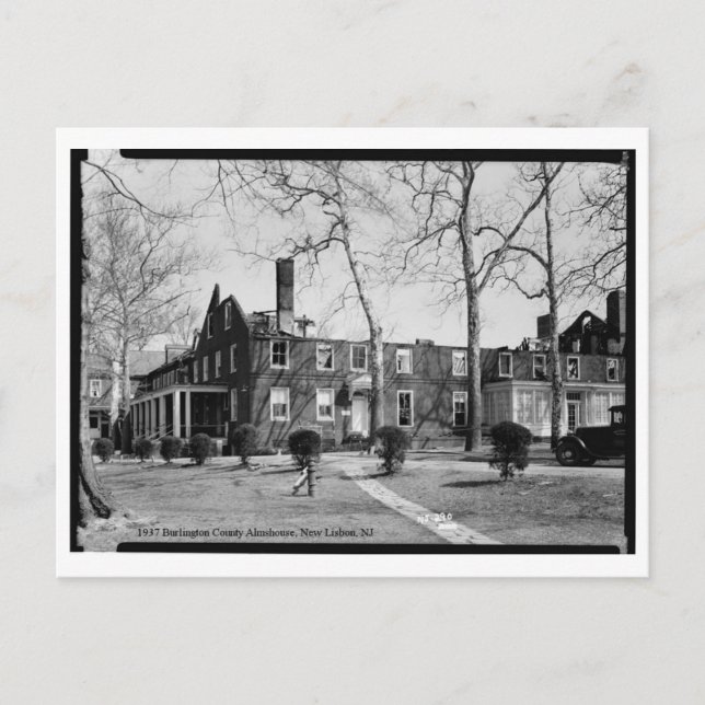 Carte Postale 1937 Burlington County Almshouse, New Lisbon, NJ (Devant)