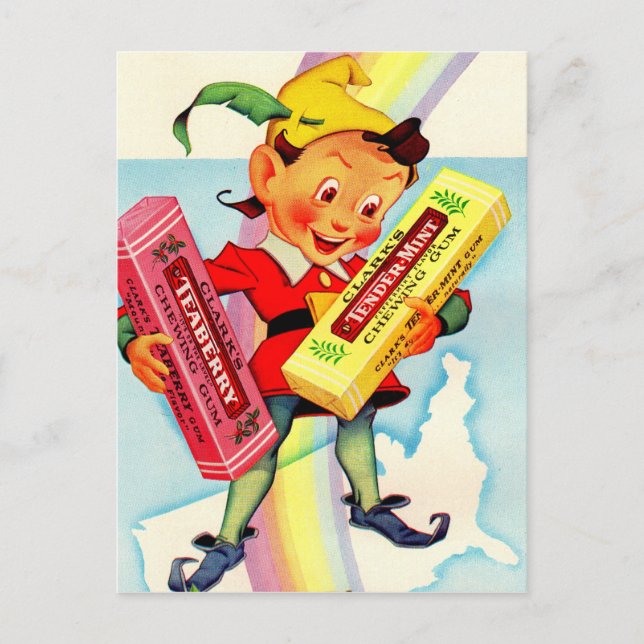 Carte Postale 1940 Clark’s chewing gum elf (Devant)