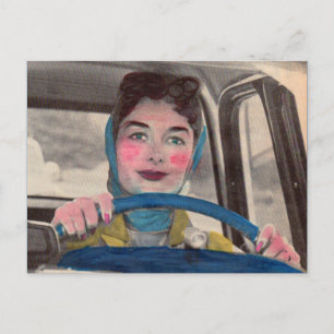 Carte Postale 1950 Maman au volant