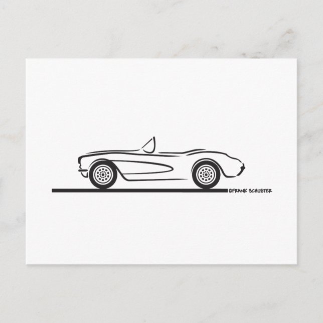 Carte Postale 1956 1957 Chevrolet Corvette (Devant)