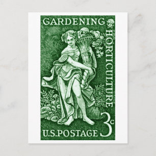 Carte Postale 1958 Jardinage + Timbre d'horticulture